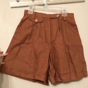 Vintage linen high waisted shorts